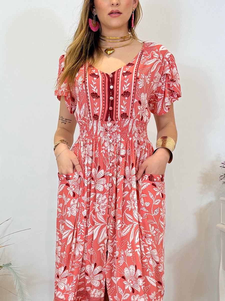 Vestido Azalea rosa Trilce