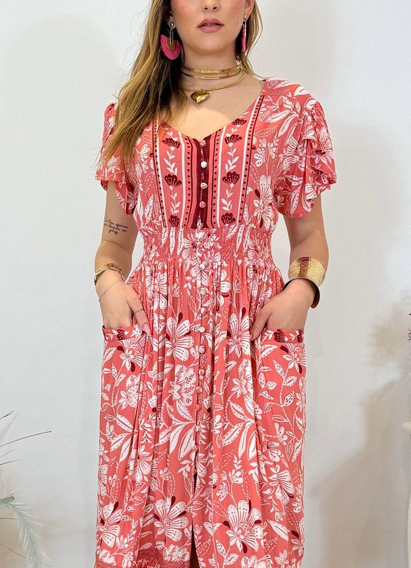 Vestido Azalea rosa Trilce