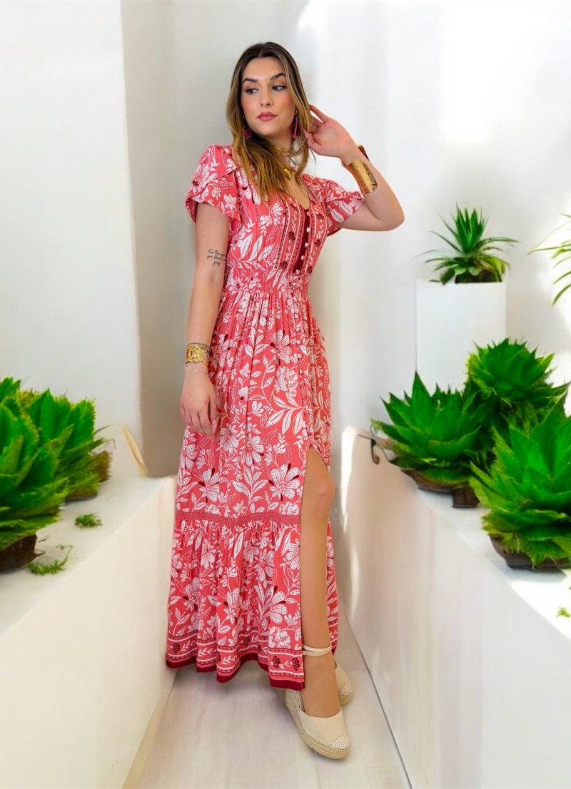 Vestido Azalea rosa Trilce