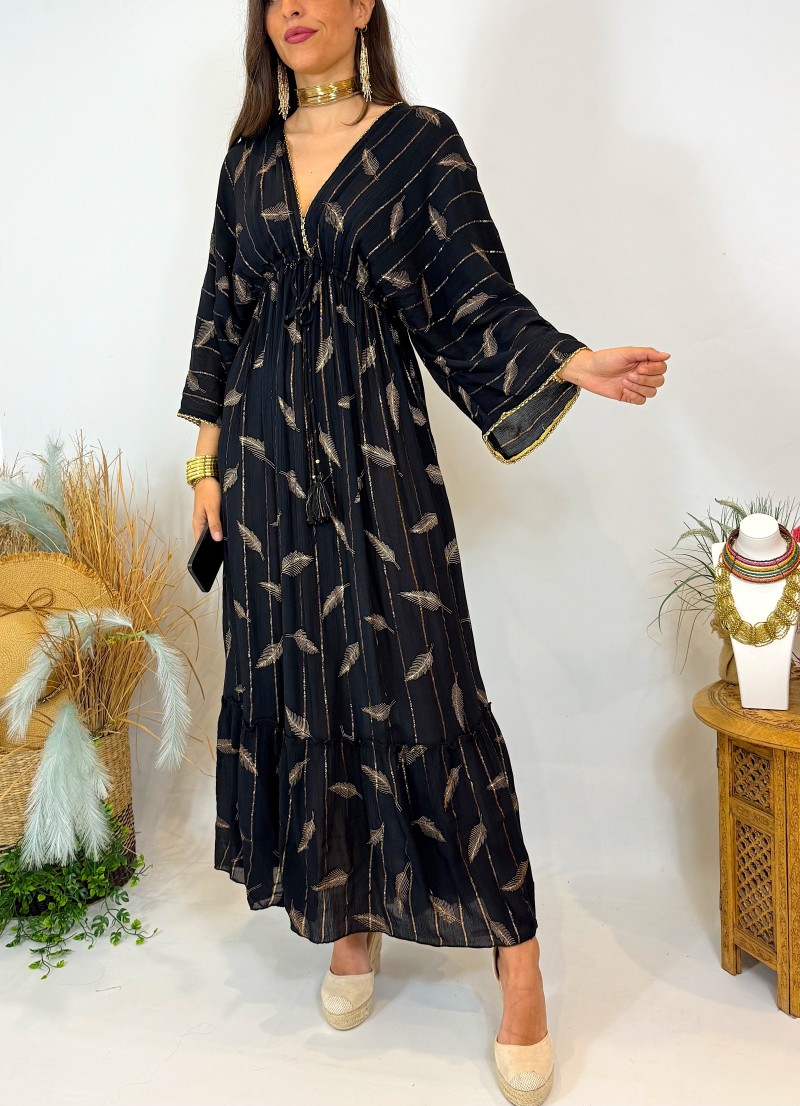 Vestido Kim negro y broce