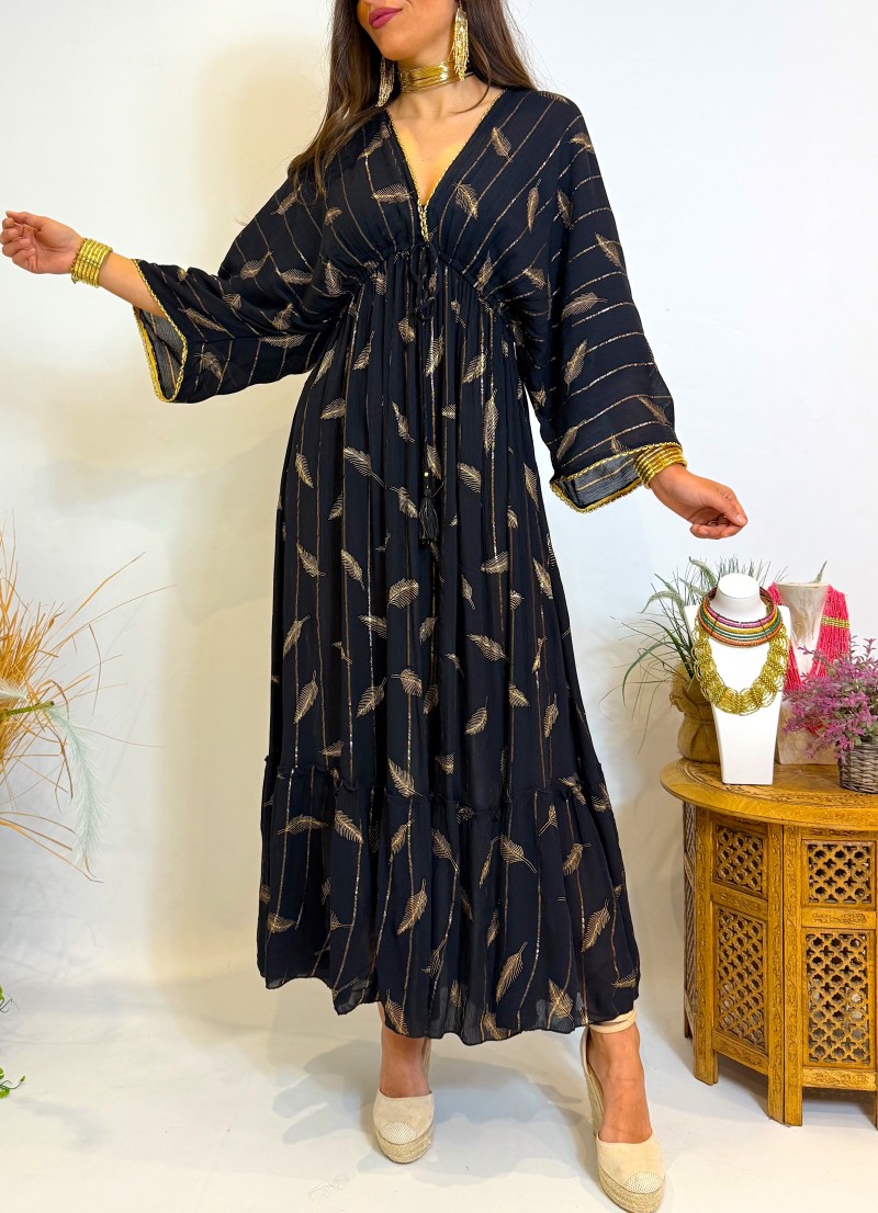 Vestido Kim negro y broce