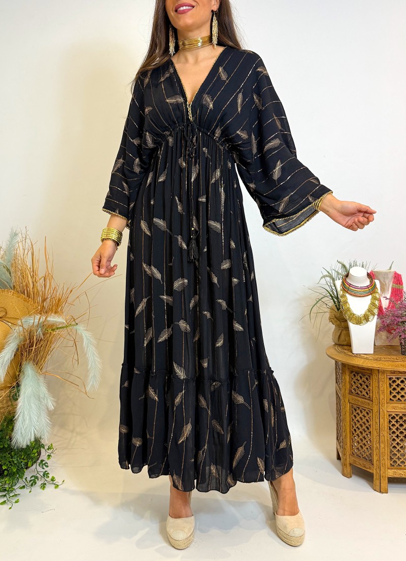 Vestido Kim negro y broce