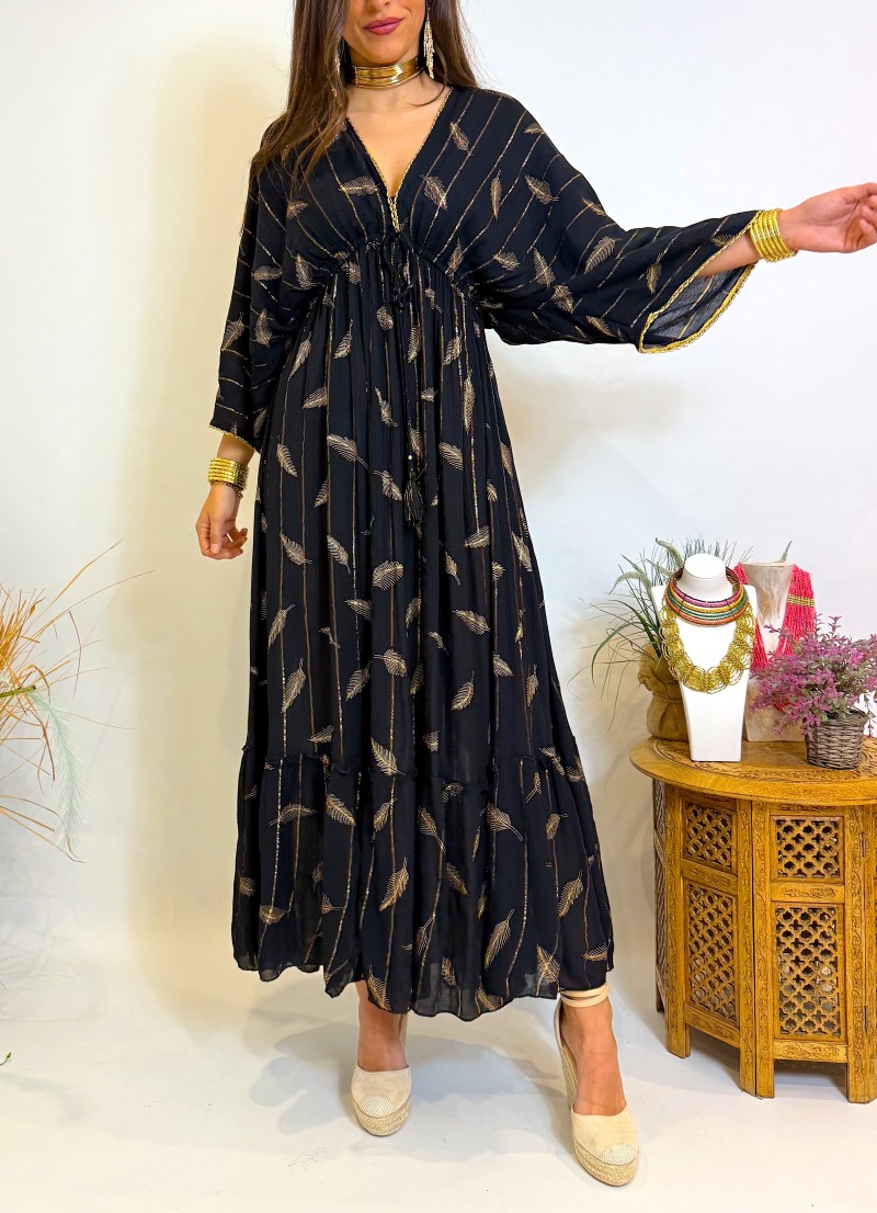 Vestido Kim negro y broce