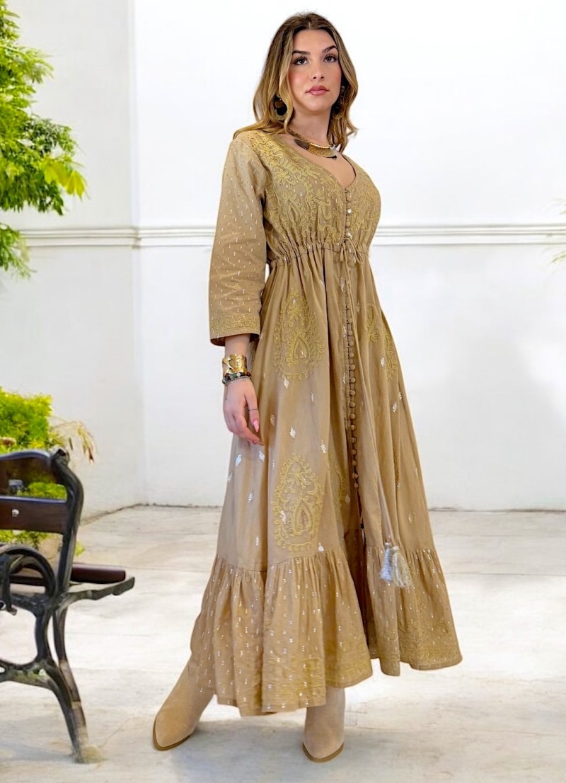 Vestido Joice beige oscuro Trilce