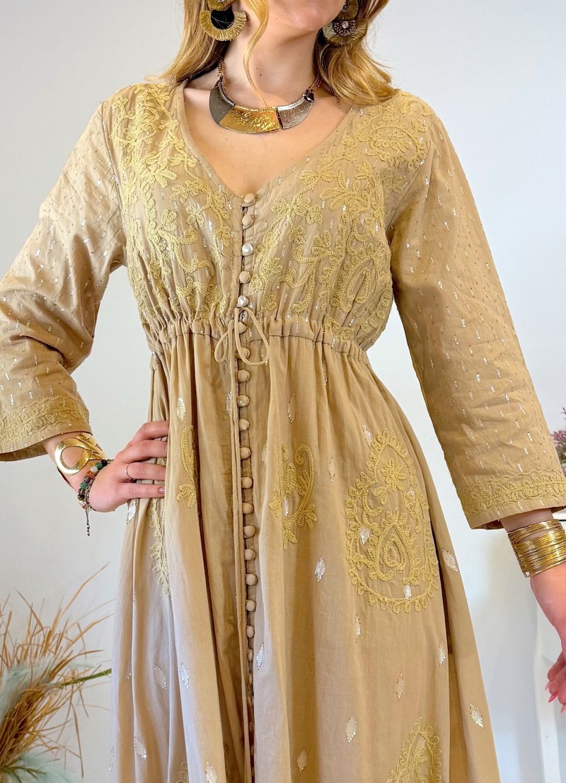 Vestido Joice beige oscuro Trilce