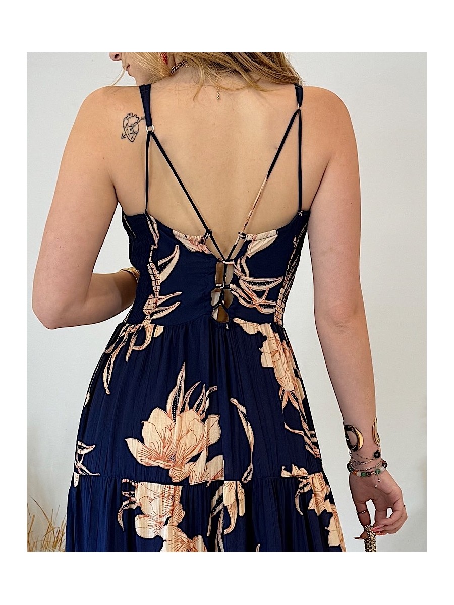 Vestido Luz fondo azul marino Trilce