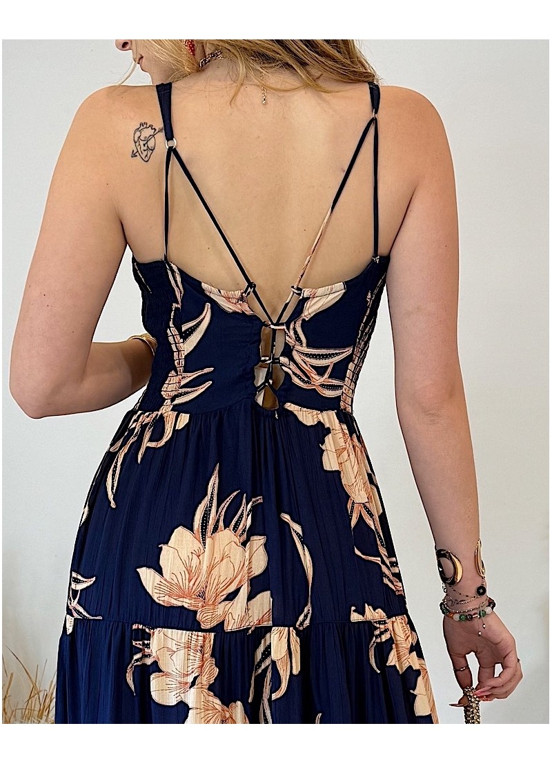 Vestido Luz fondo azul marino Trilce