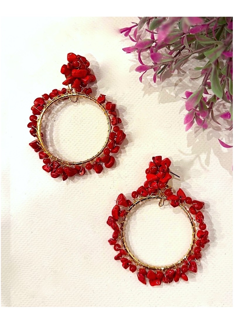 Pendientes aro rojos