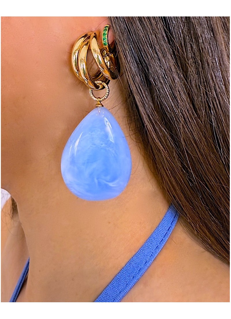 Pendientes lágrima azul