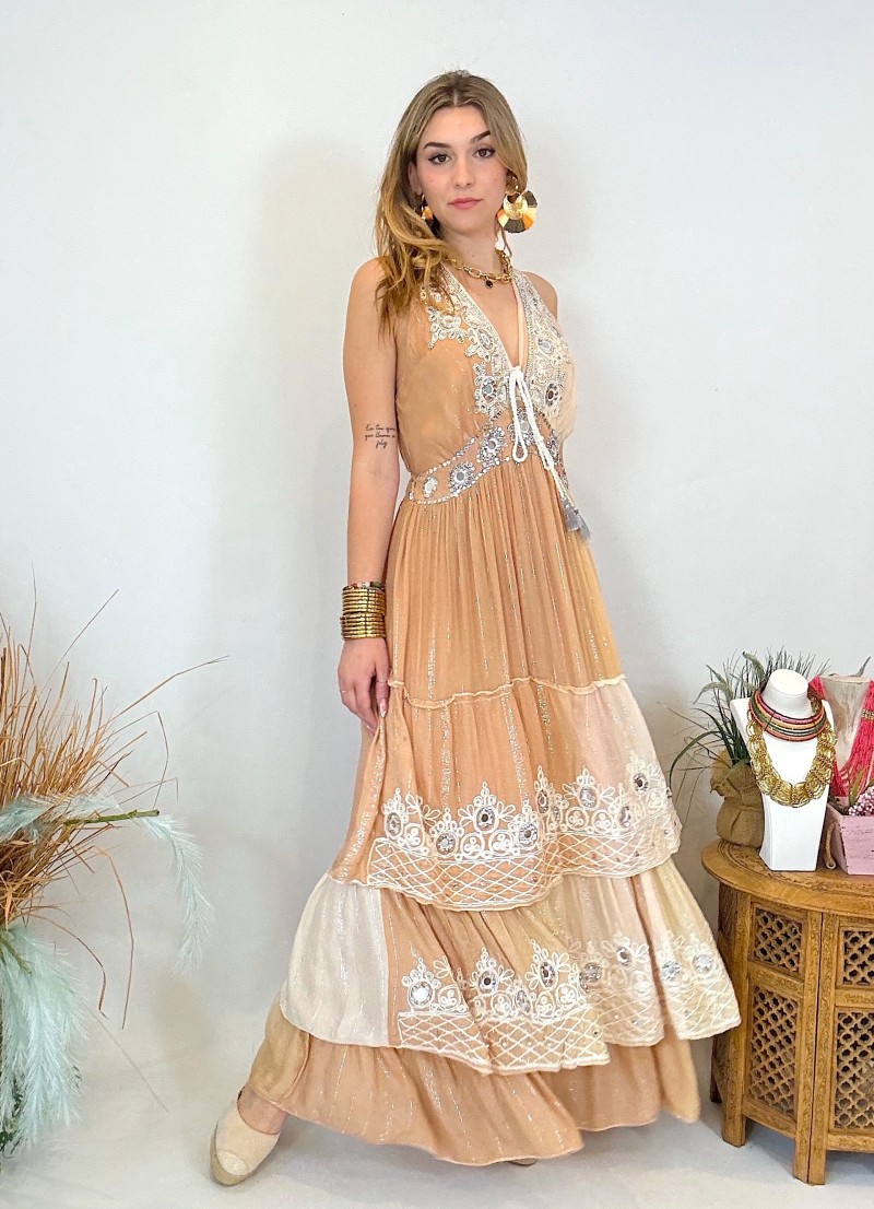 Vestido Creta beige difuminado