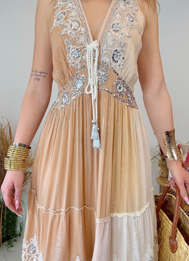 Vestido Creta beige difuminado
