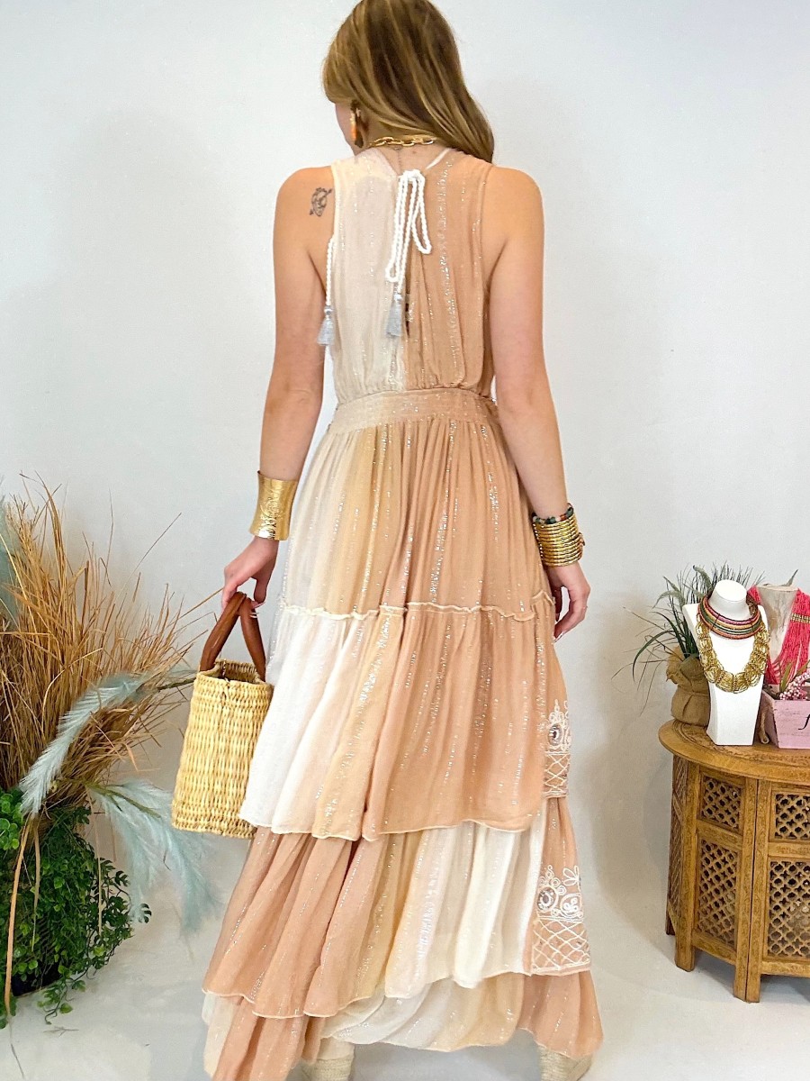 Vestido Creta beige difuminado