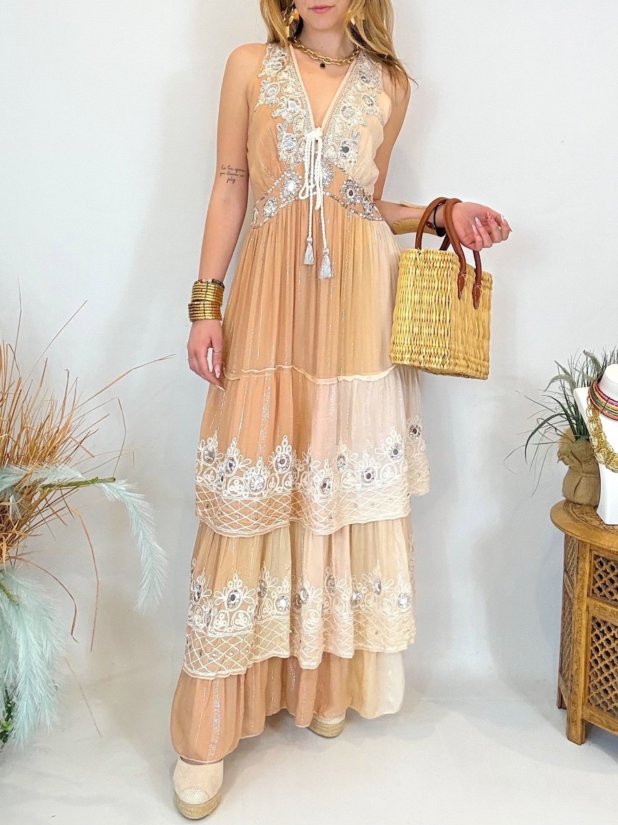 Vestido Creta beige difuminado