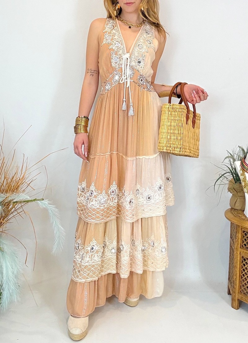 Vestido Creta beige difuminado