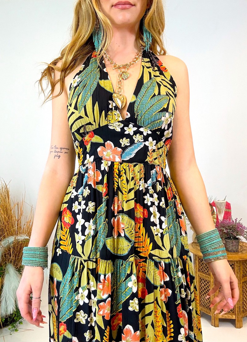 Vestido Wanda fondo negro Trilce