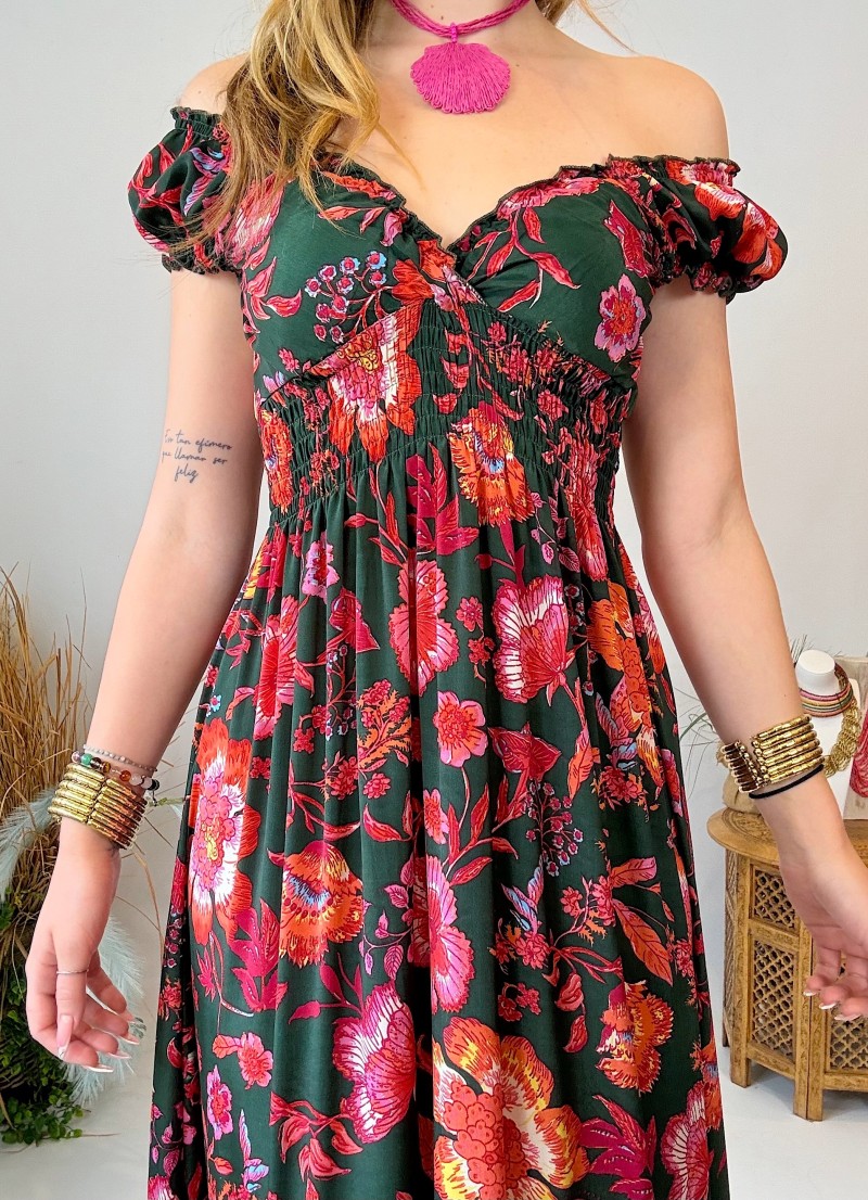Vestido Amy fondo verde