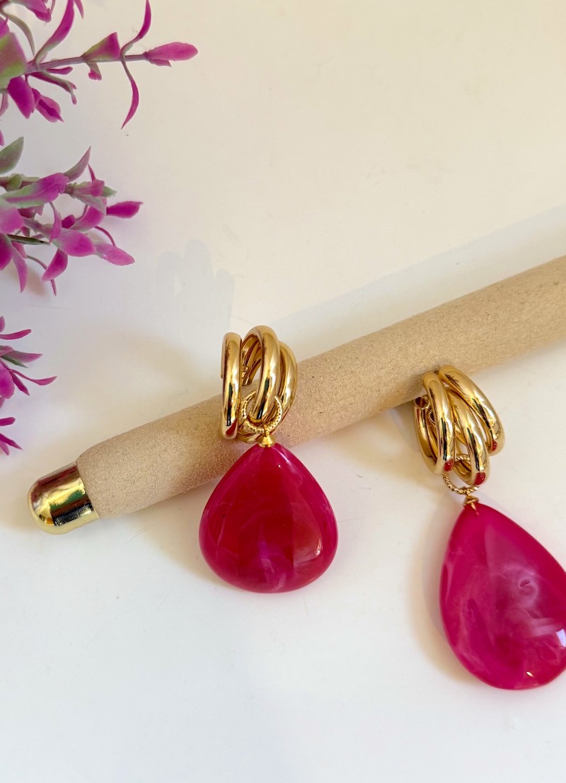 Pendientes lágrima buganvilla