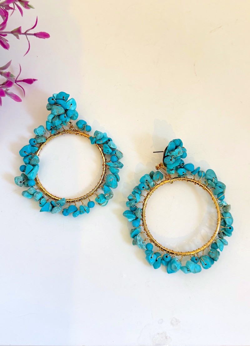 Pendientes aro azul