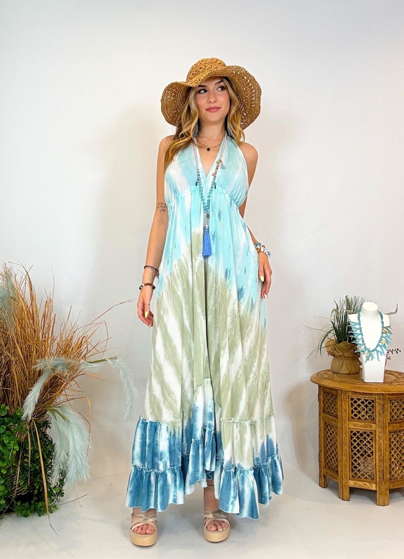 Vestido estampado tie dye - espalda descubierta