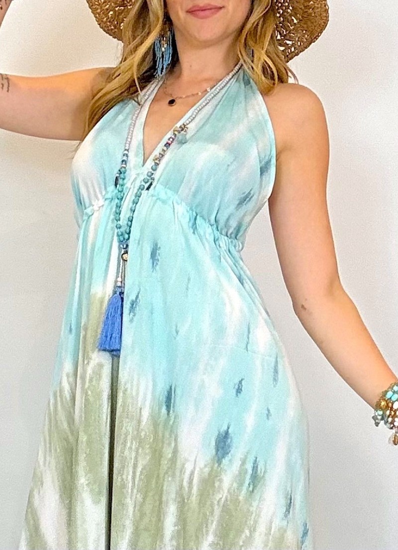 Vestido estampado tie dye - espalda descubierta