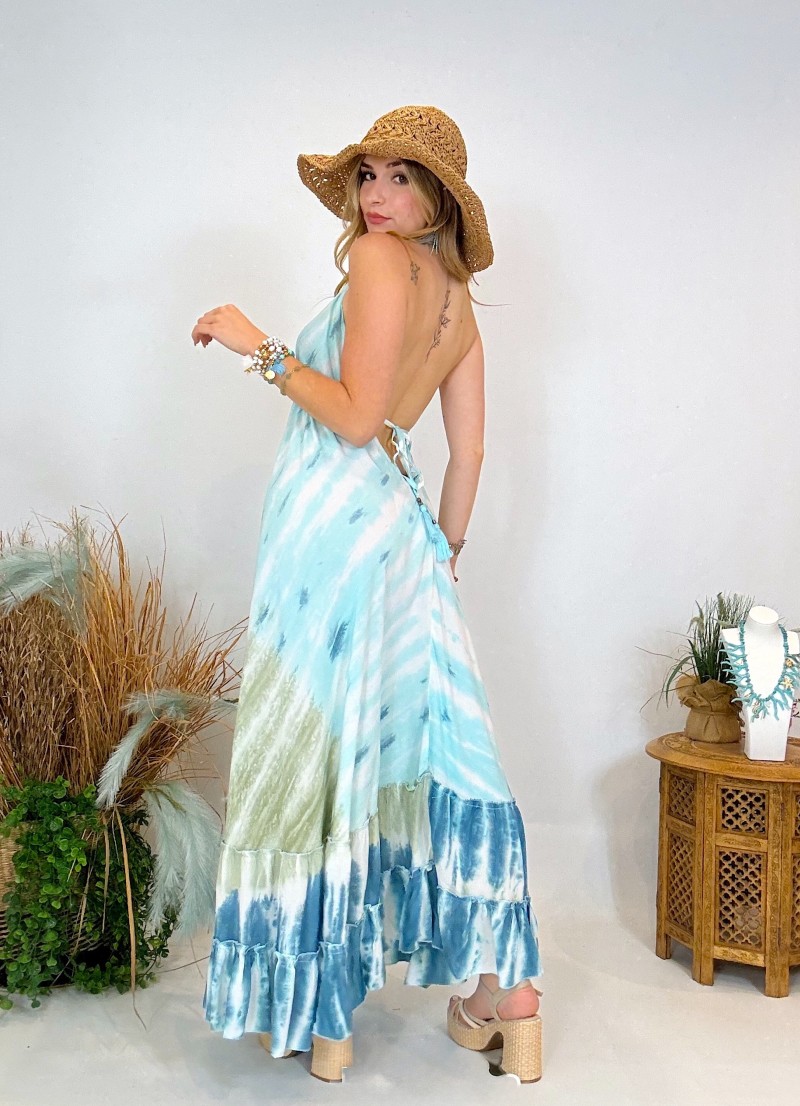 Vestido estampado tie dye - espalda descubierta