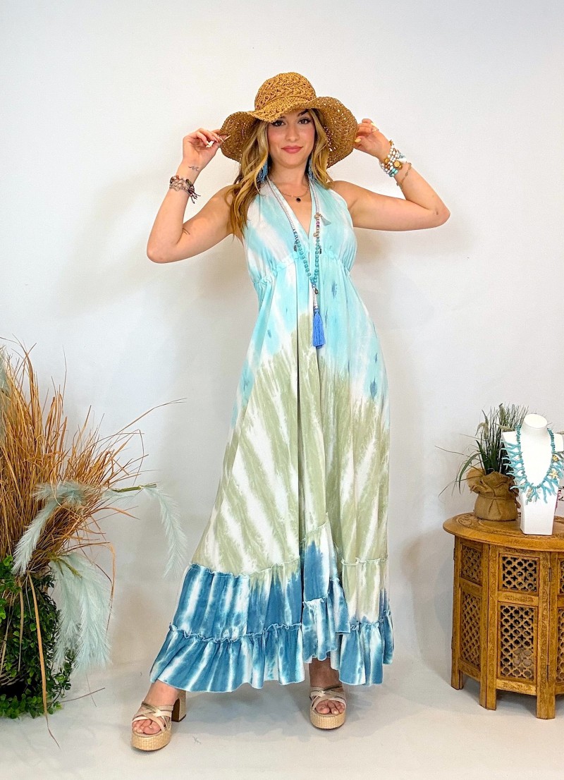 Vestido estampado tie dye - espalda descubierta