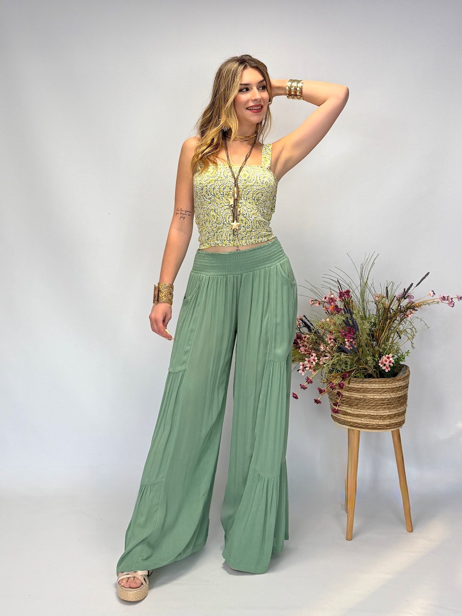 Pantalón ancho boho Makiara - Fluido, cómodo y con estilo