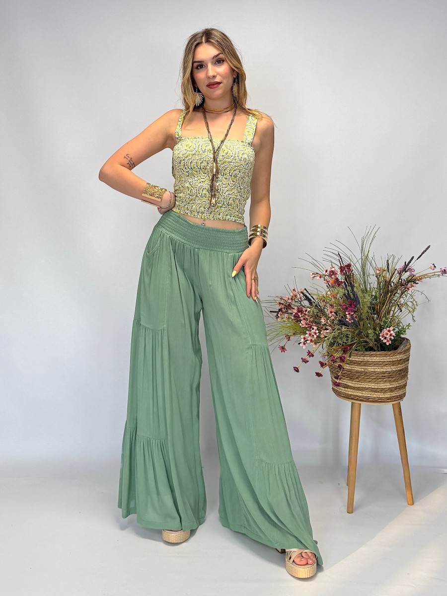 Pantalón ancho boho Makiara - Fluido, cómodo y con estilo