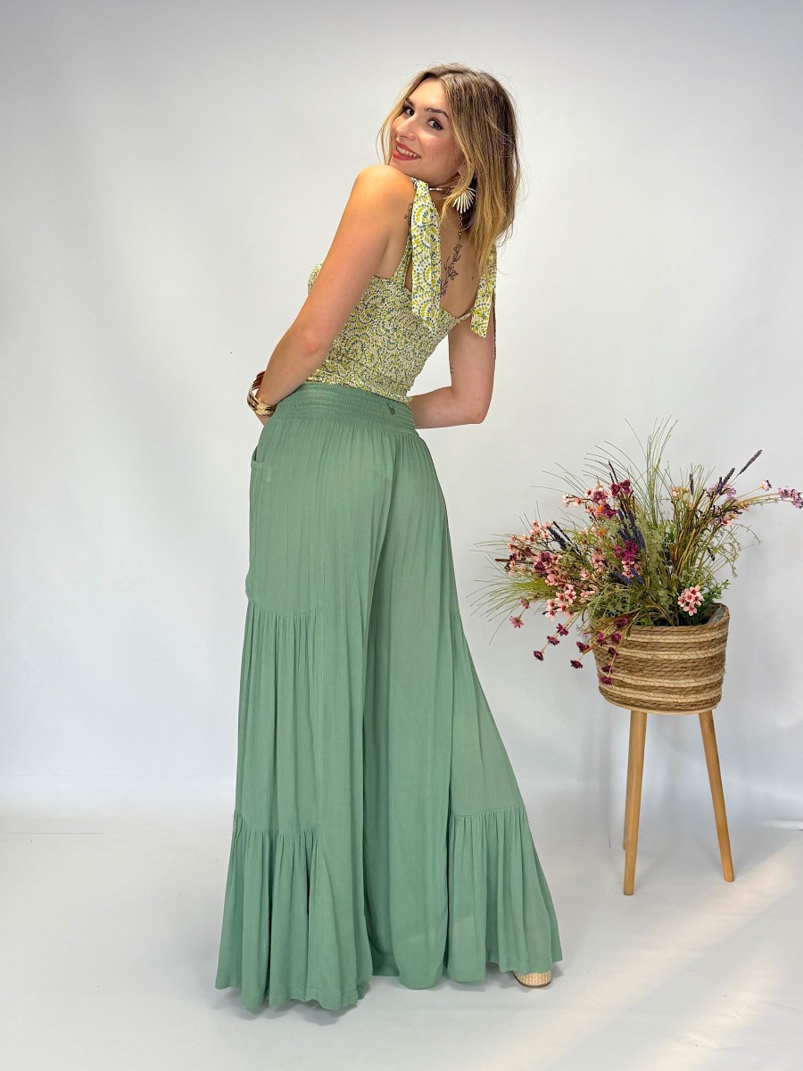 Pantalón ancho boho Makiara - Fluido, cómodo y con estilo