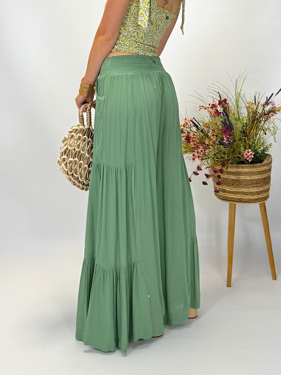 Pantalón ancho boho Makiara - Fluido, cómodo y con estilo