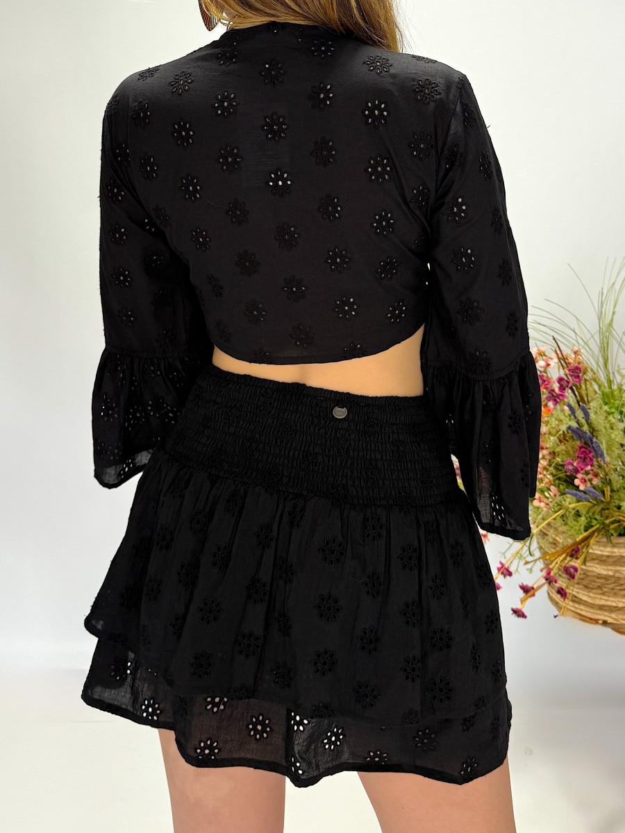 Conjunto corto - Bordado ibicenco y volantes