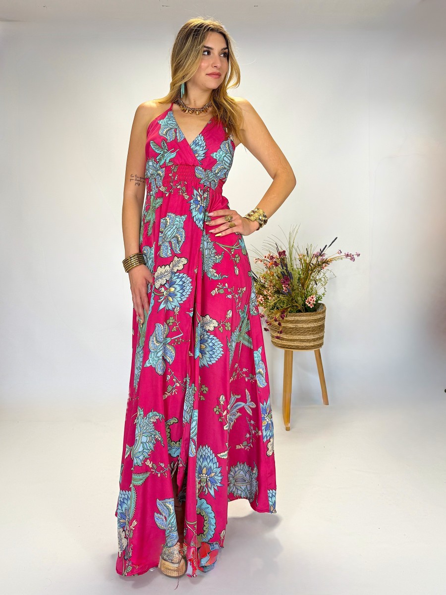 Vestido largo boho - Espalda cruzada y estilo veraniego