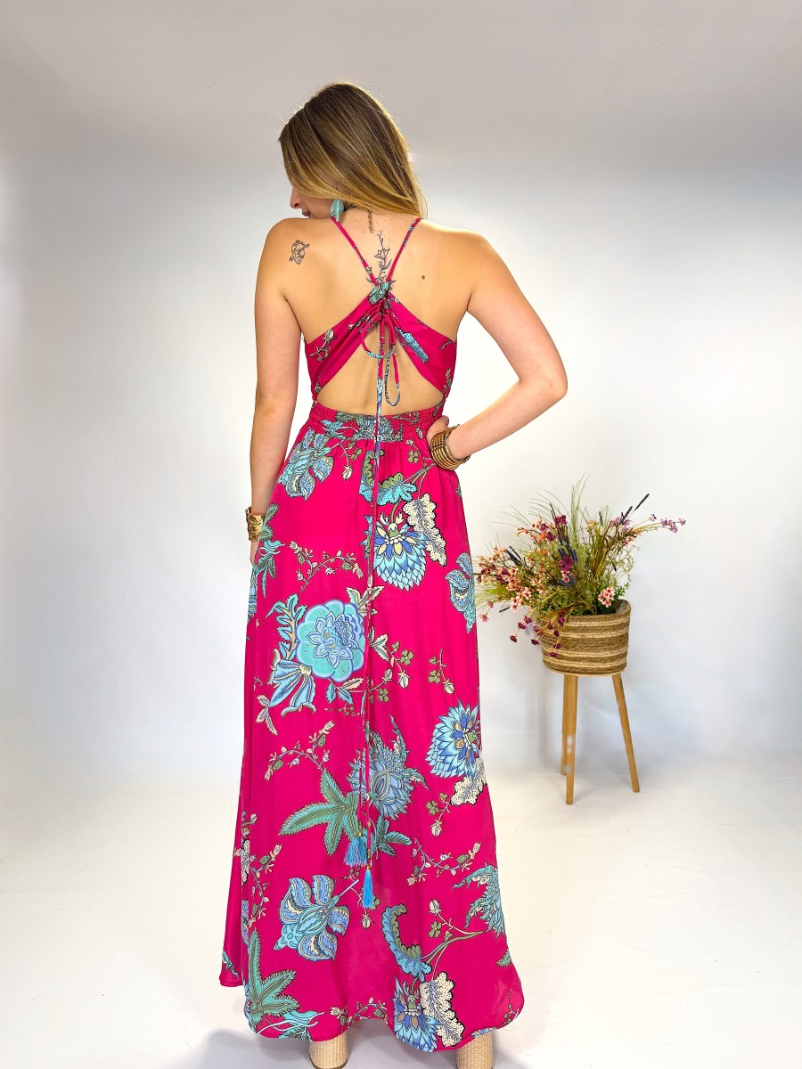 Vestido largo boho - Espalda cruzada y estilo veraniego