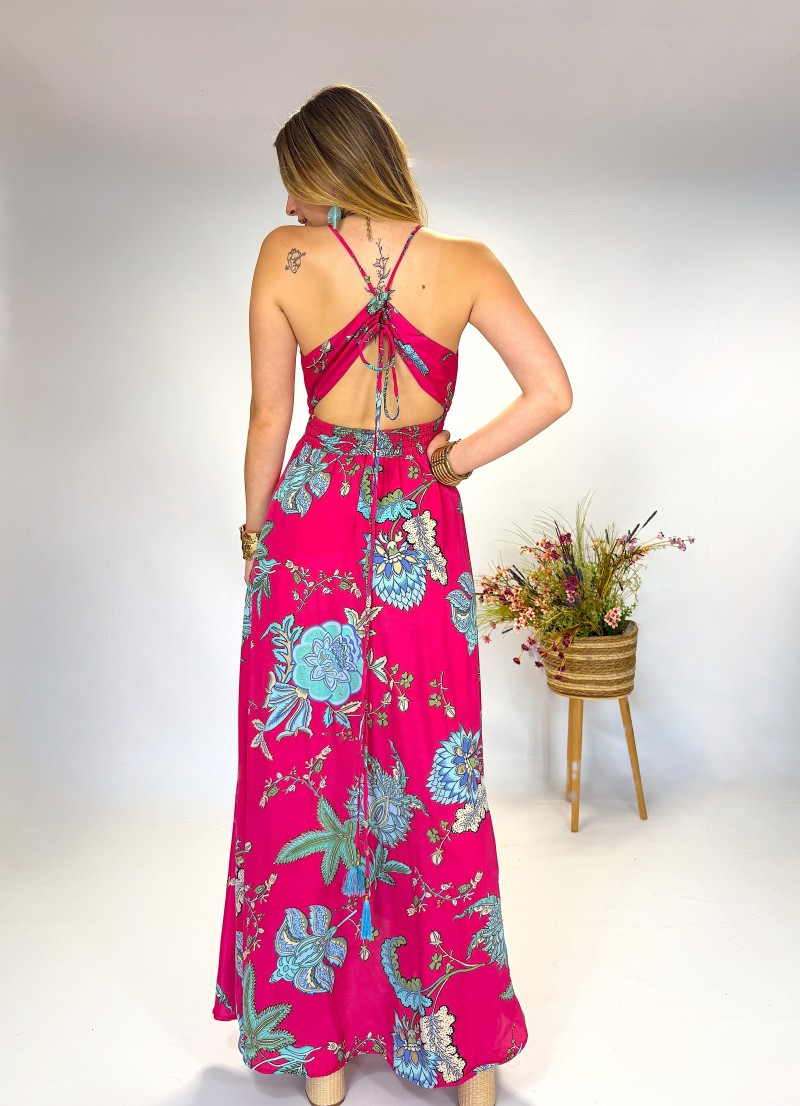Vestido largo boho - Espalda cruzada y estilo veraniego