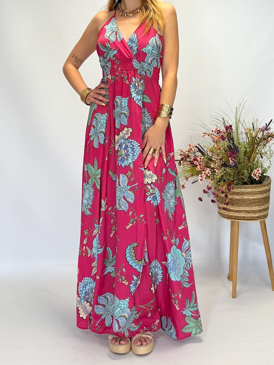 Vestido largo boho - Espalda cruzada y estilo veraniego