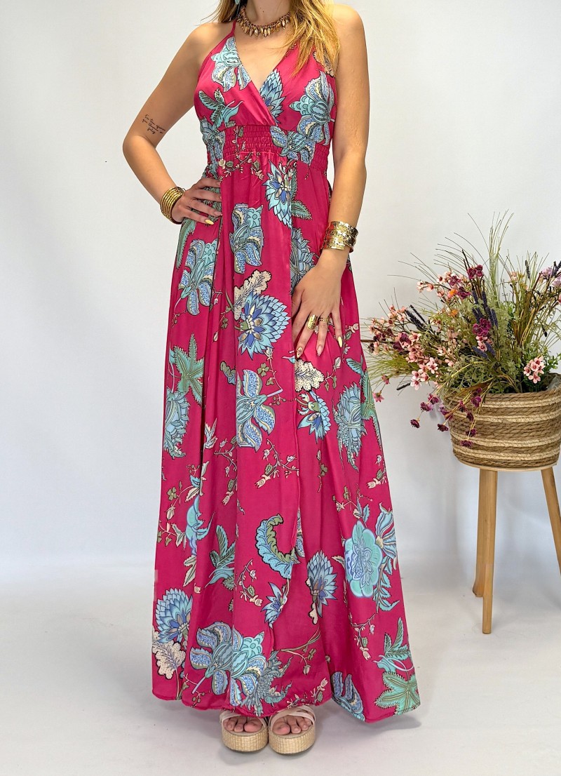 Vestido largo boho - Espalda cruzada y estilo veraniego