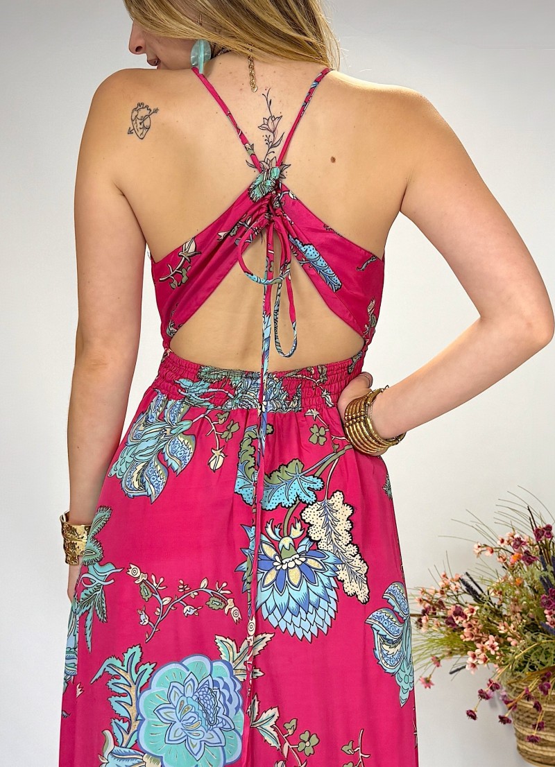 Vestido largo boho - Espalda cruzada y estilo veraniego