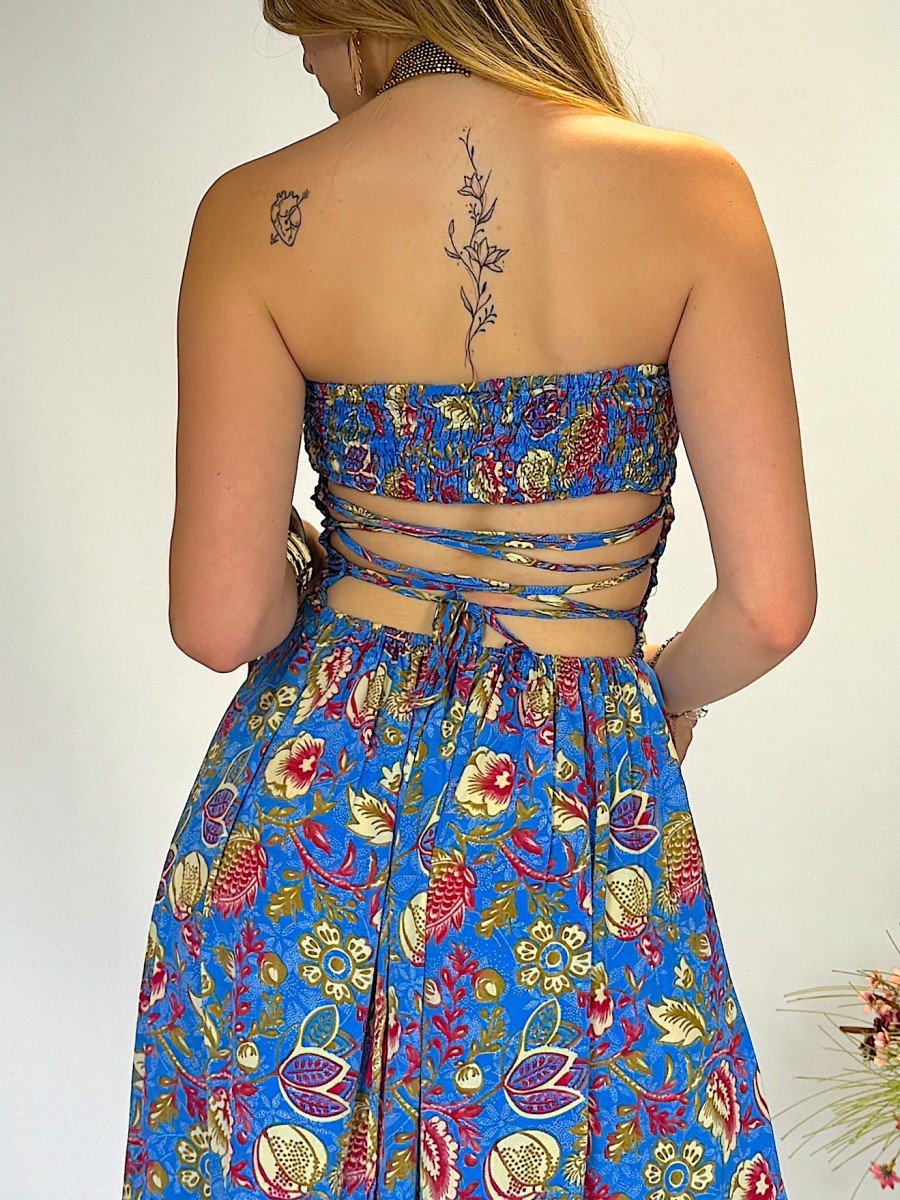 Vestido largo espalda descubierta – Ideal vacaciones y eventos