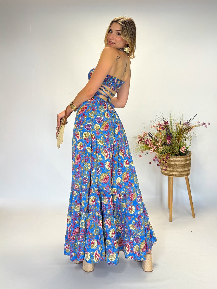 Vestido largo espalda descubierta – Ideal vacaciones y eventos