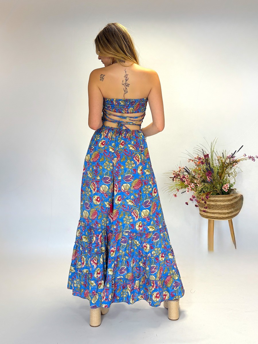 Vestido largo espalda descubierta – Ideal vacaciones y eventos