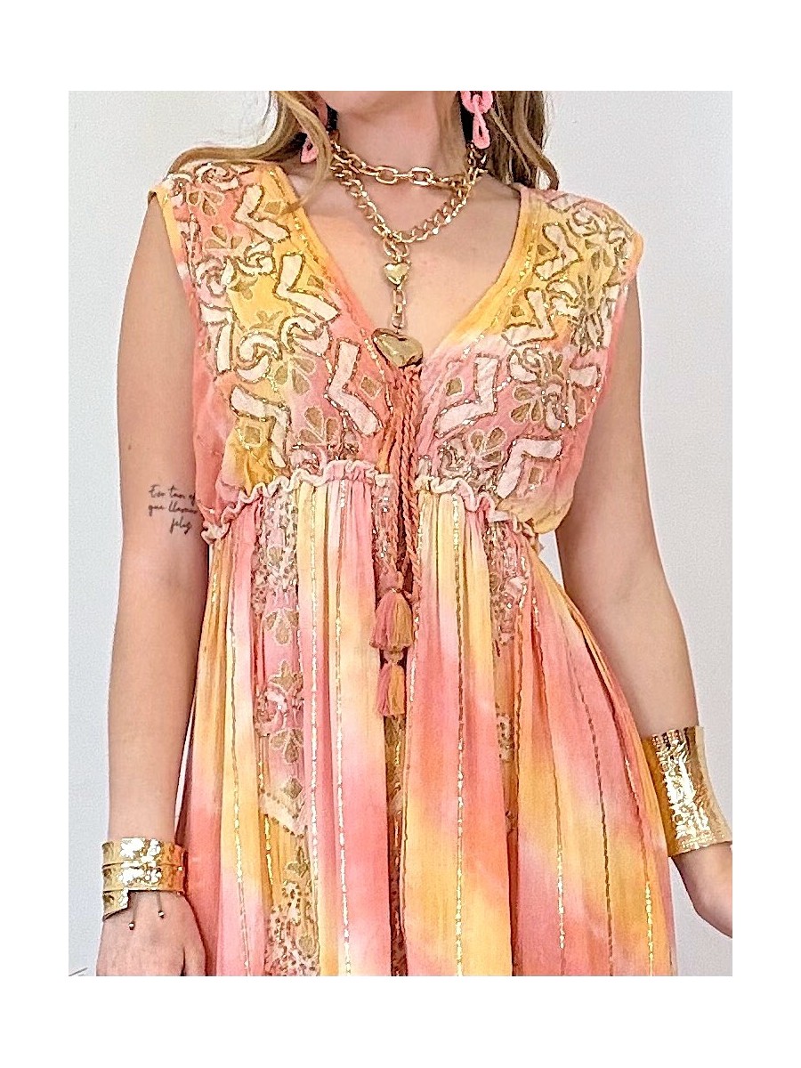 Vestido boho coral – Ideal para playa, vacaciones y relax