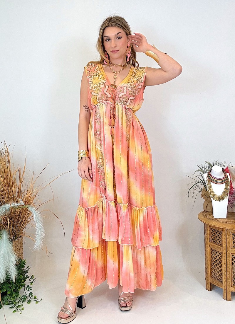 Vestido boho coral – Ideal para playa, vacaciones y relax