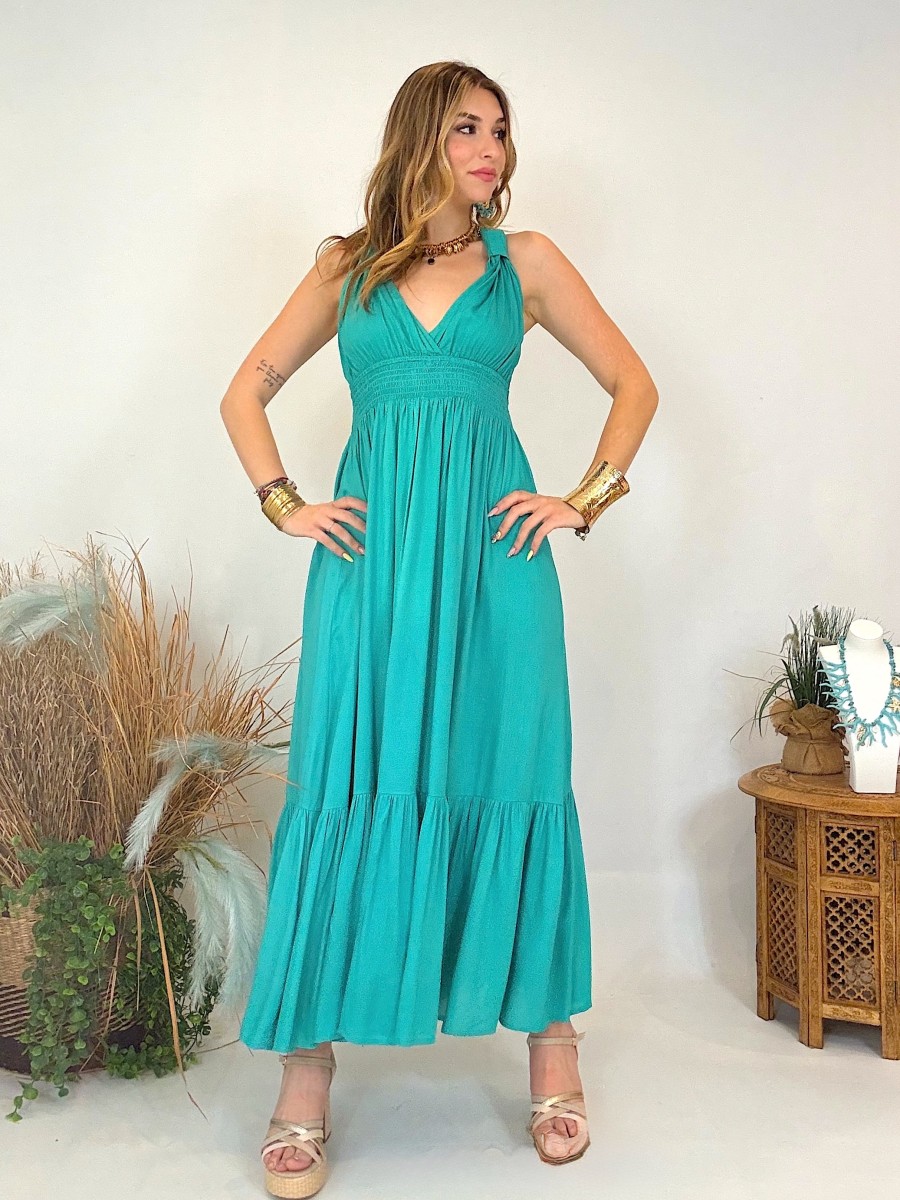 Vestido Daisy aguamarina Makiara