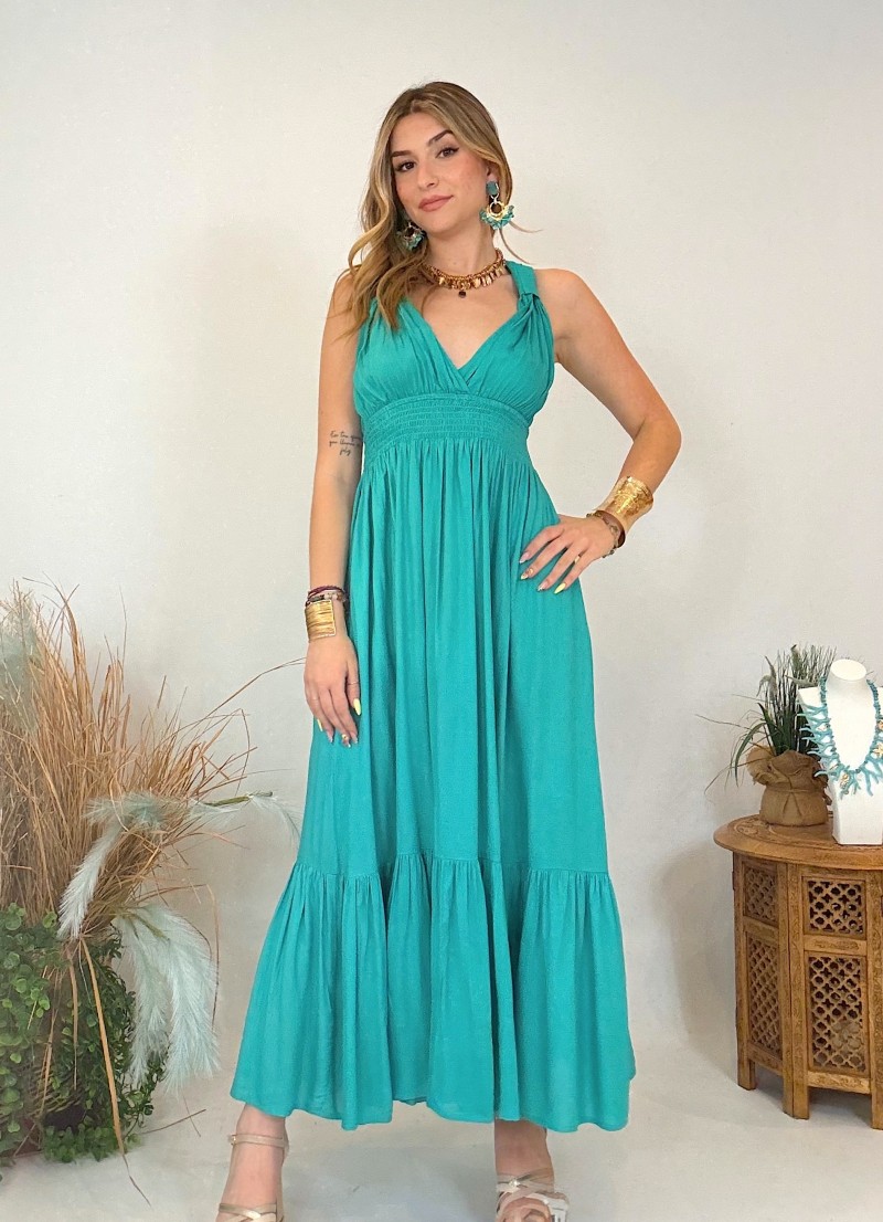 Vestido Daisy aguamarina Makiara