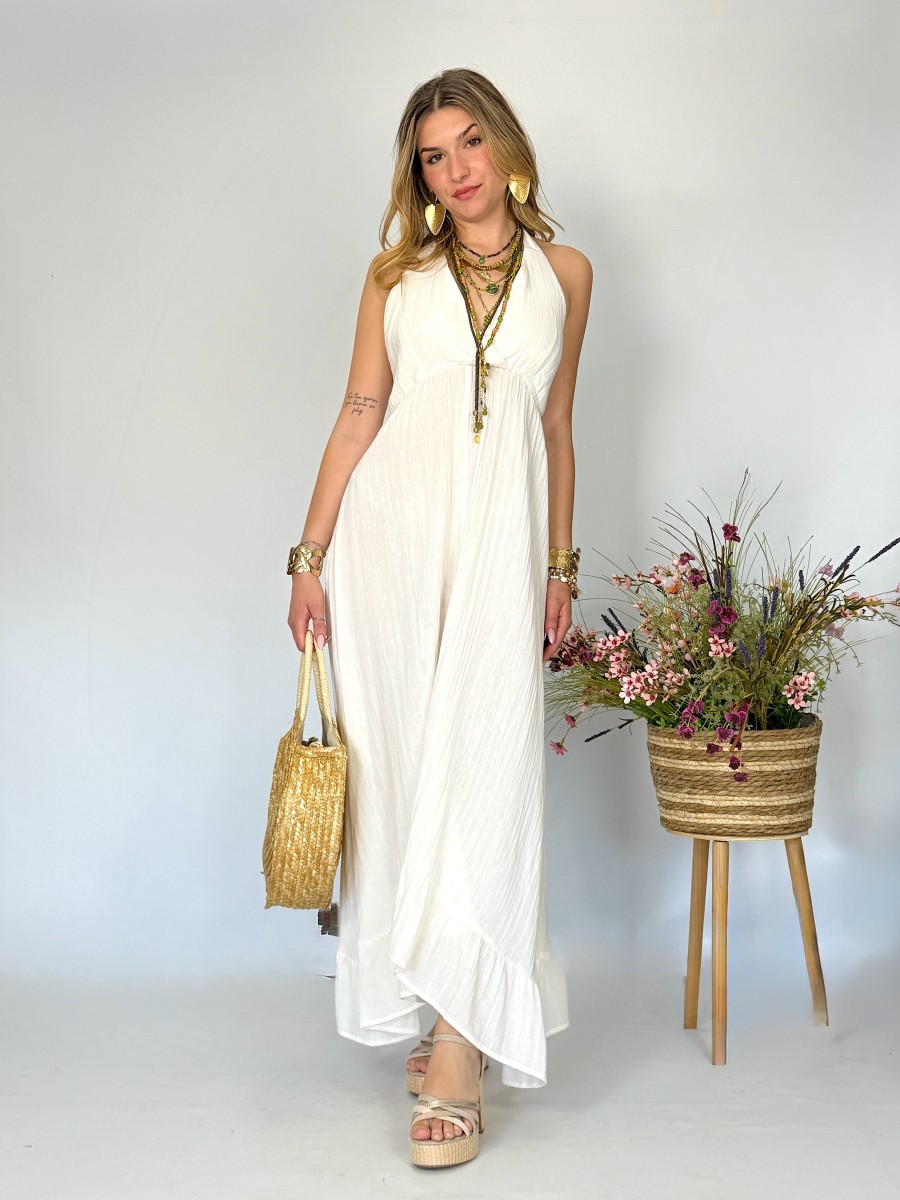 Vestido Nerea blanco roto Makiara