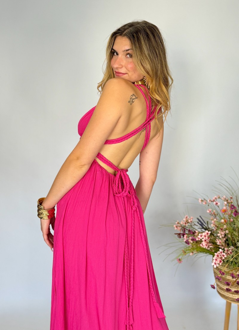 Vestido Indira fucsia Makiara