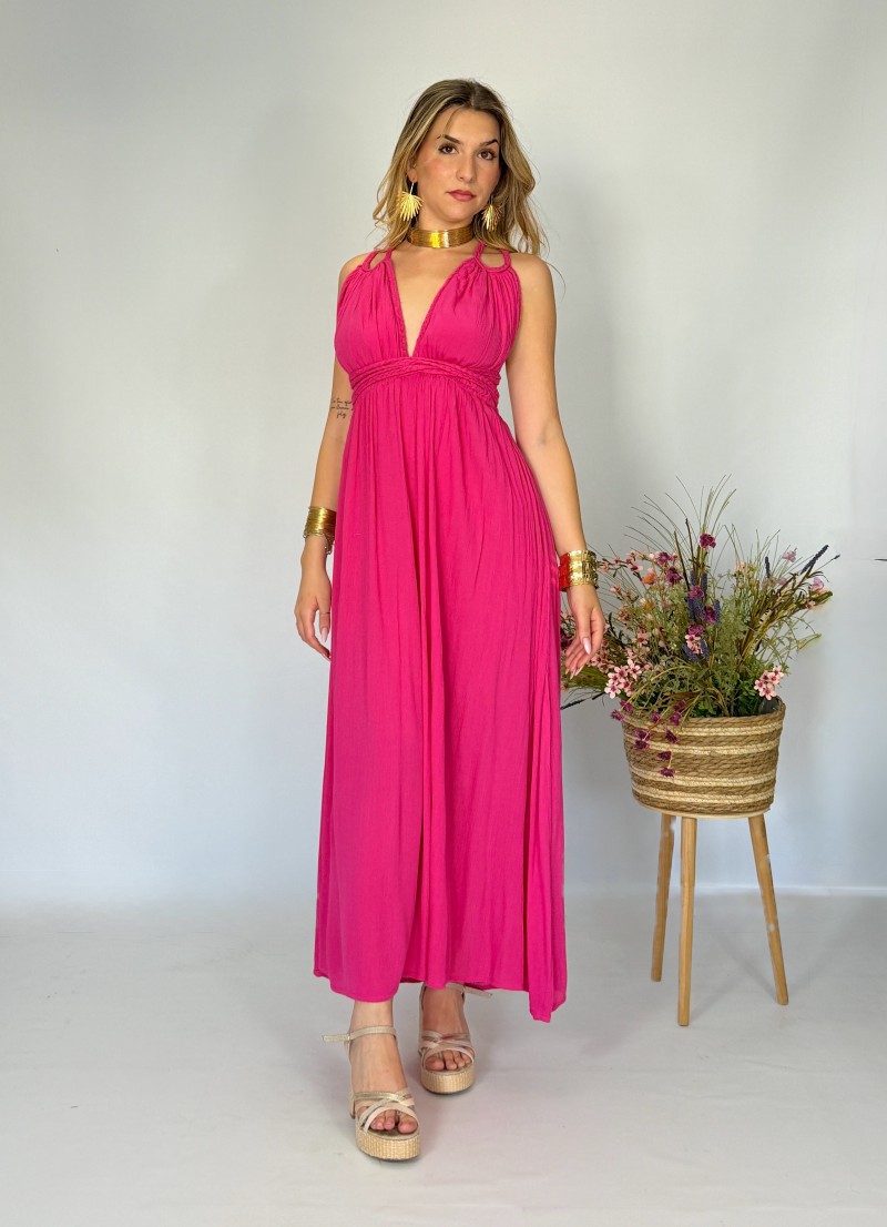 Vestido Indira fucsia Makiara