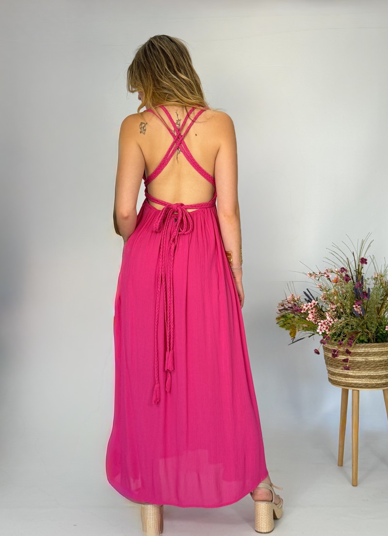 Vestido Indira fucsia Makiara