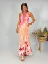 Vestido Isa Tie dye rosa y rojo Makiara