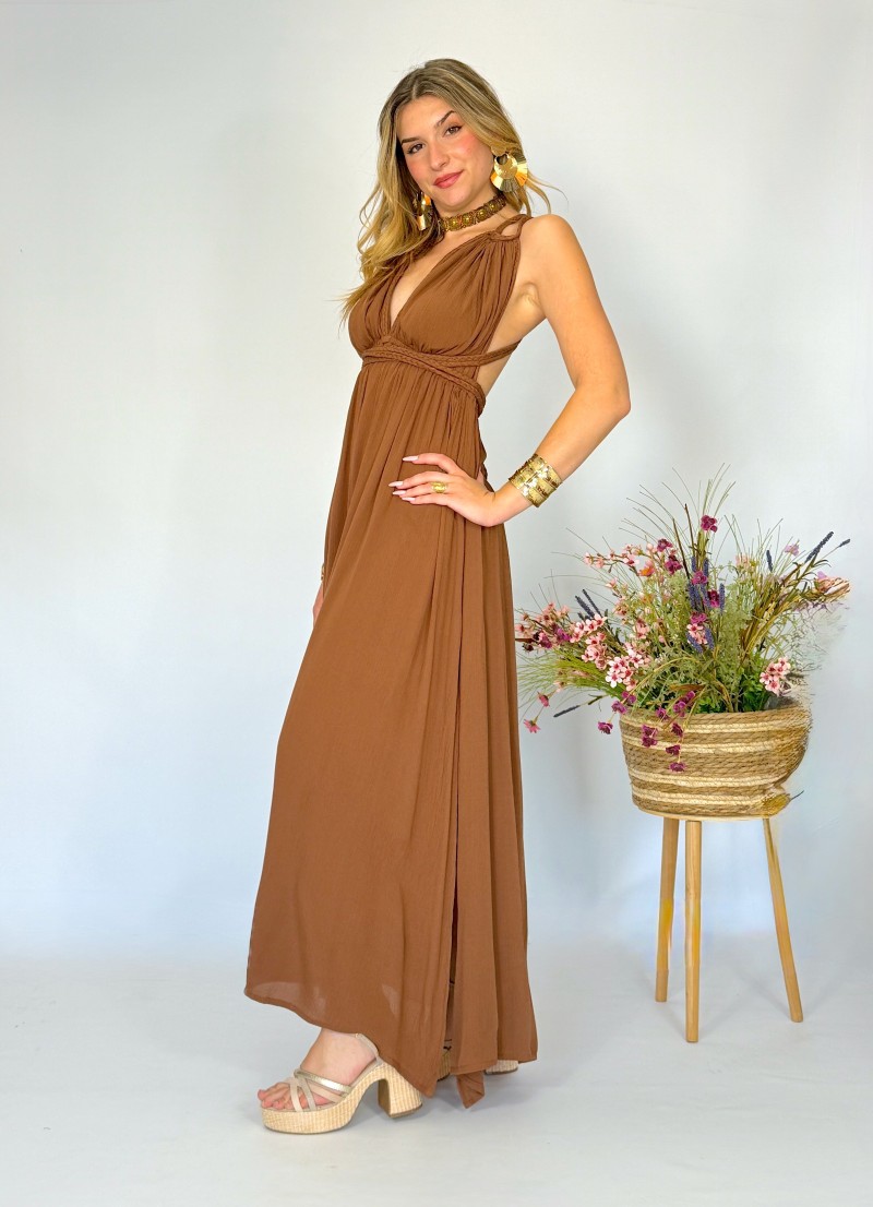 Vestido Indira marron Makiara